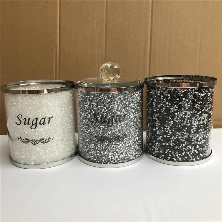 

Wholesale Fashion Design Decorative Crystal Glass Food Storage Jars Newest Design Crystal Glass Candy Coffee Tea Jar With Lid, Crystal clear
