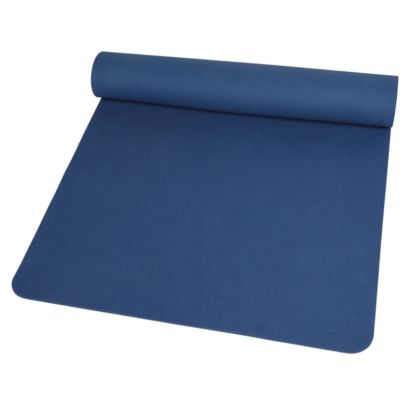 

Wholesale Fitness Exercise No Slip Tpe Gymnast Yoga Mat with Aignment Line, Black and blue