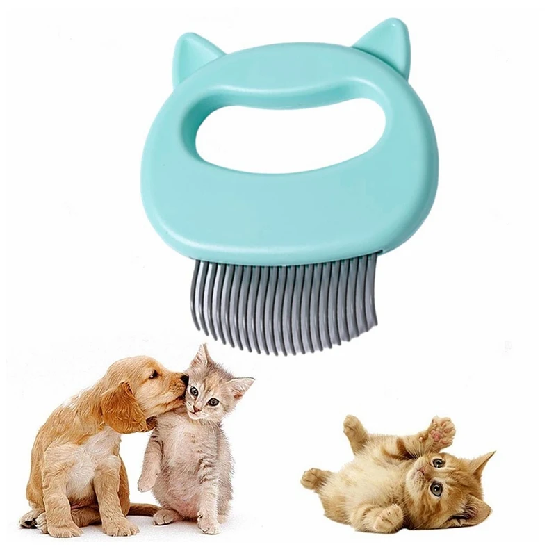 

Cat Comb Pet Hair Removal Shell Comb Soft Deshedding Brush Grooming and Shedding Matted Fur Remover Massage Dematting Tool, Blue, green, pink