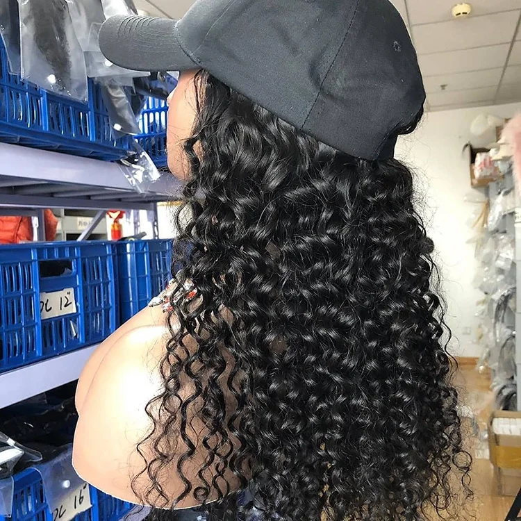 

New Design Human Hair Hat Wig Water Wave Wig Virgin Brazilian Human Hair Wig