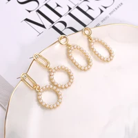 

Hot Sale Fashionable for Women Pearl Long Dangle Brand Bride Gold Woman Earring Hoop