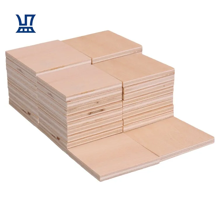 

BQLZR Free Shipping Low MOQ  Square Plywood Sliced Wood Crafts, Natural
