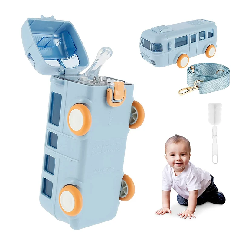 

BPA Free Custom Sports Kids Water Bottle Plastic With Straw Handle Lid
