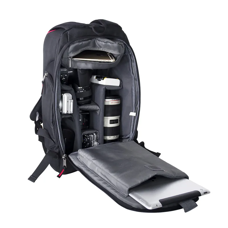 

FOSOTO Professional Waterproof Camera Backpack Scratch-proof Outdoor Portable Shoulder Bag Digital Camera Case Black Easy Nylon