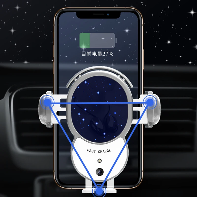 

Phone Holder 10W Car Wireless Charger Charging Qi For Iphone For Samsung 2021 New Product Factory Wholesale V8 Car Charger, Black/silver