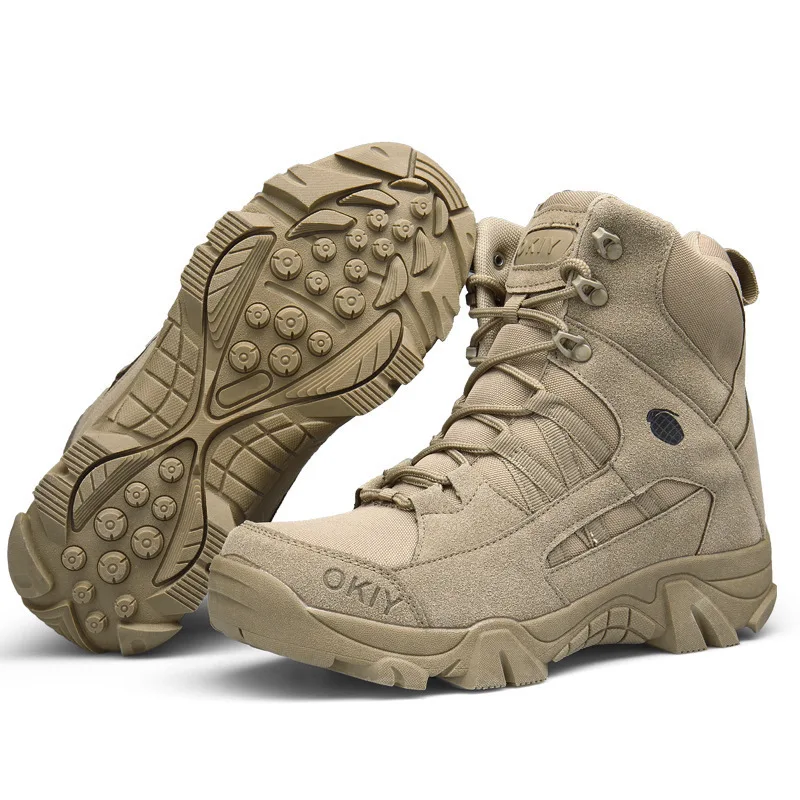 

New men's military boots outdoor large boots safety men's motorcycle boots