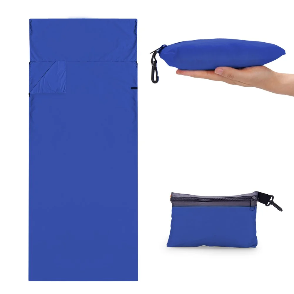 

Adult Sleeping Bag Liner Envelope Lightweight Portable Single Blanket with Hook Great for Hiking Camping Traveling, Blue/purple/gray/orange