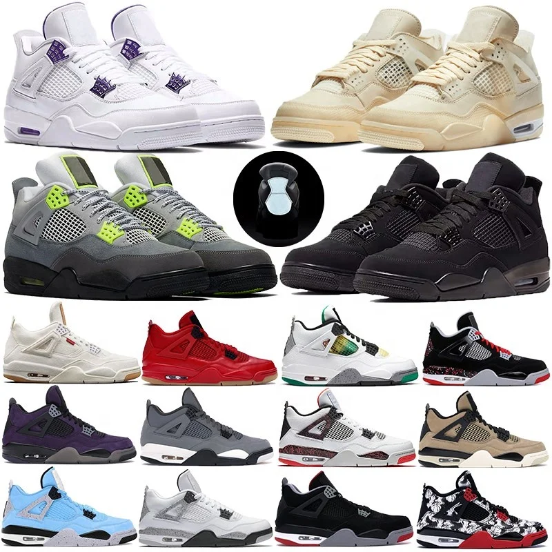 

Jorda n4 unisex classic zapatillas mid AJ top 1 high quality men women retro air basketball casual shoes size 36-47