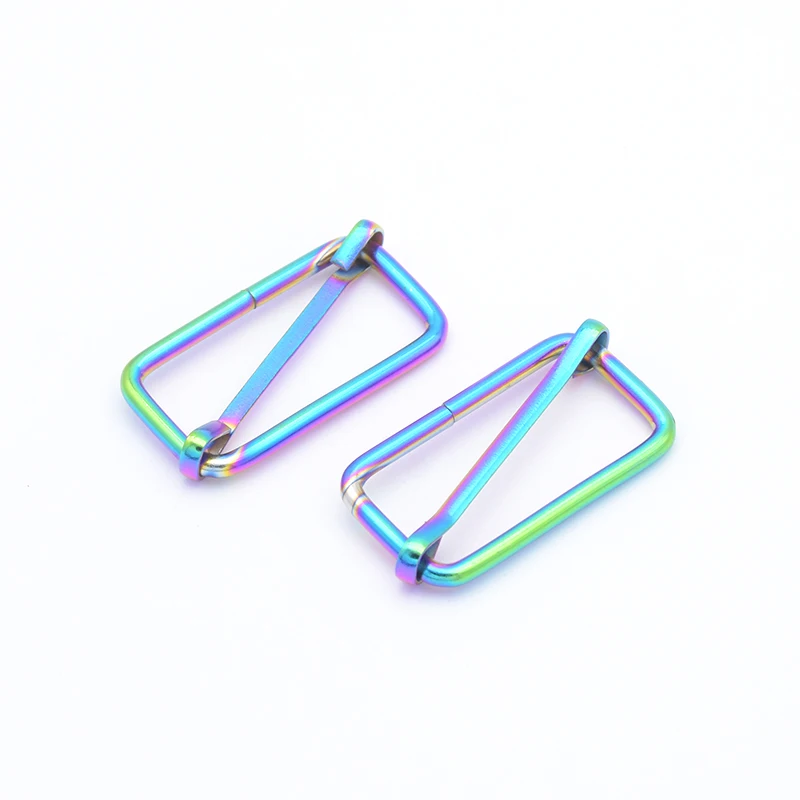 

Core pulling buckle for handbags, Rainbow Color Metal slider buckle