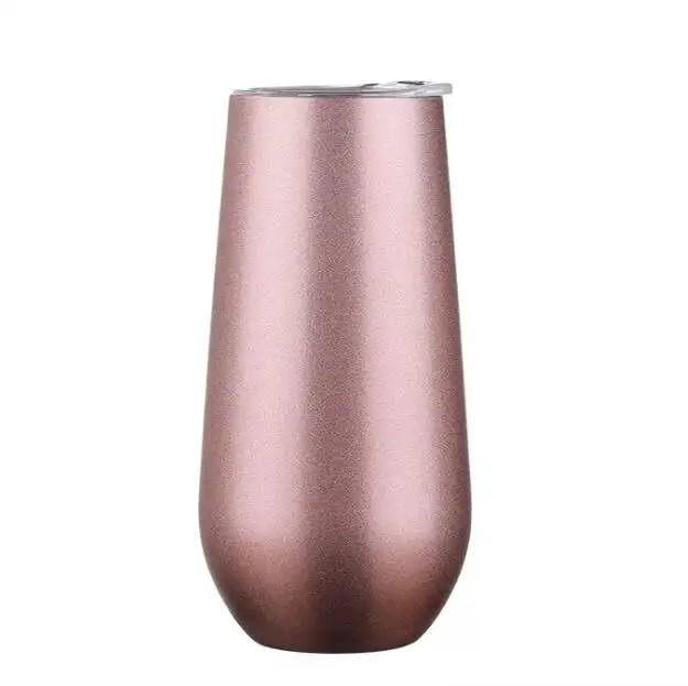 

O206 Stemless Stainless Steel Double Wall Wine Glasses Tumblers Vacuum Insulated Mugs 6oz Egg Cups, 9 colors