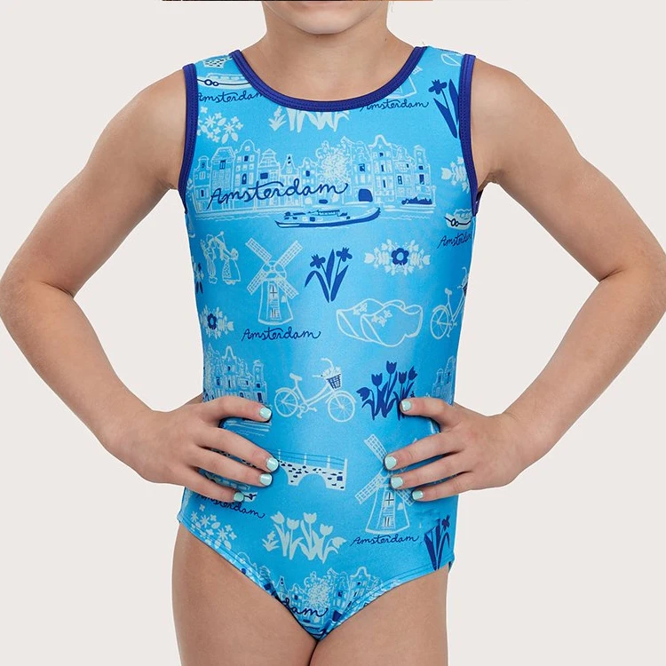 

Sleeveless Sublimated Dance Training Wear Gymnastics Leotards Ballet Kids Practice Leotards