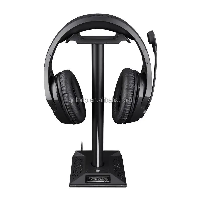 

2021hot selling factory RGB Light Desktop Holder Headphone Stand Gaming Headset Headphones rgb headset stand usb port