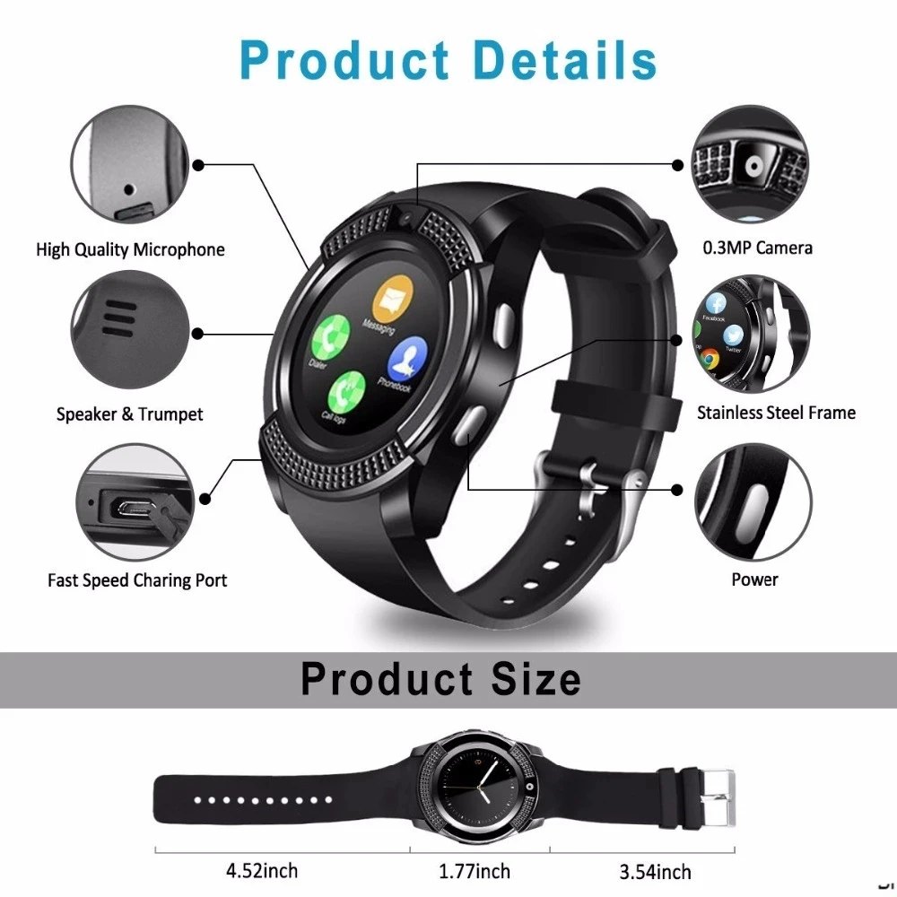 v8 smart watch instructions