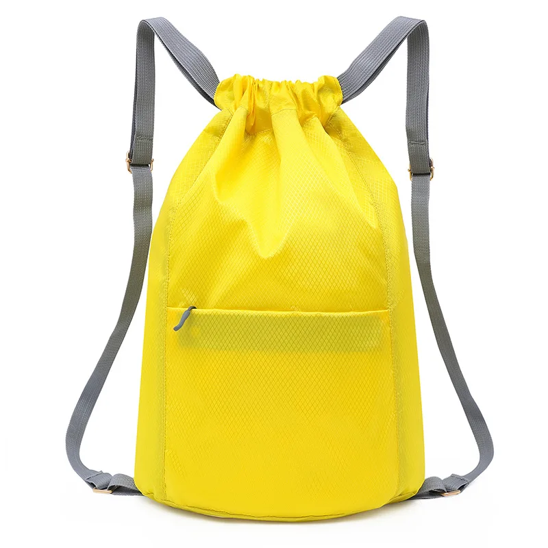 Hot Sale Custom Logo Zipper Pocket Christmas  Sports Gym Gift Drawstring Bags