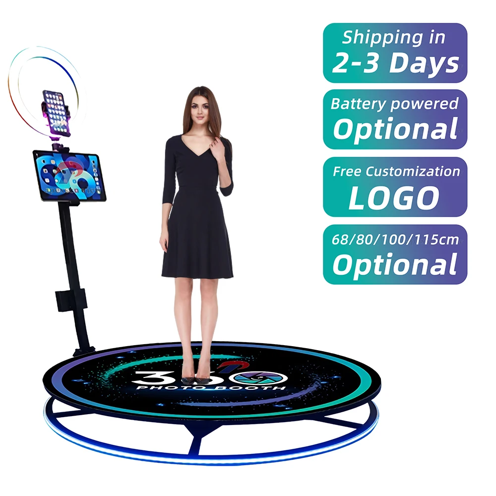 

2023 Hot Sales Automatic Spinning 360 Photo Booth selfie whole package with accessories