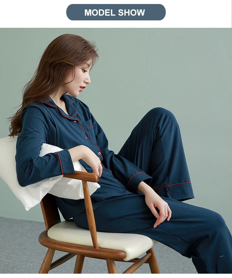 Elegant Long Sleeve Button Breastfeeding Sleepwear Pregnancy Hospital Pajamas Lounge Set.jpg