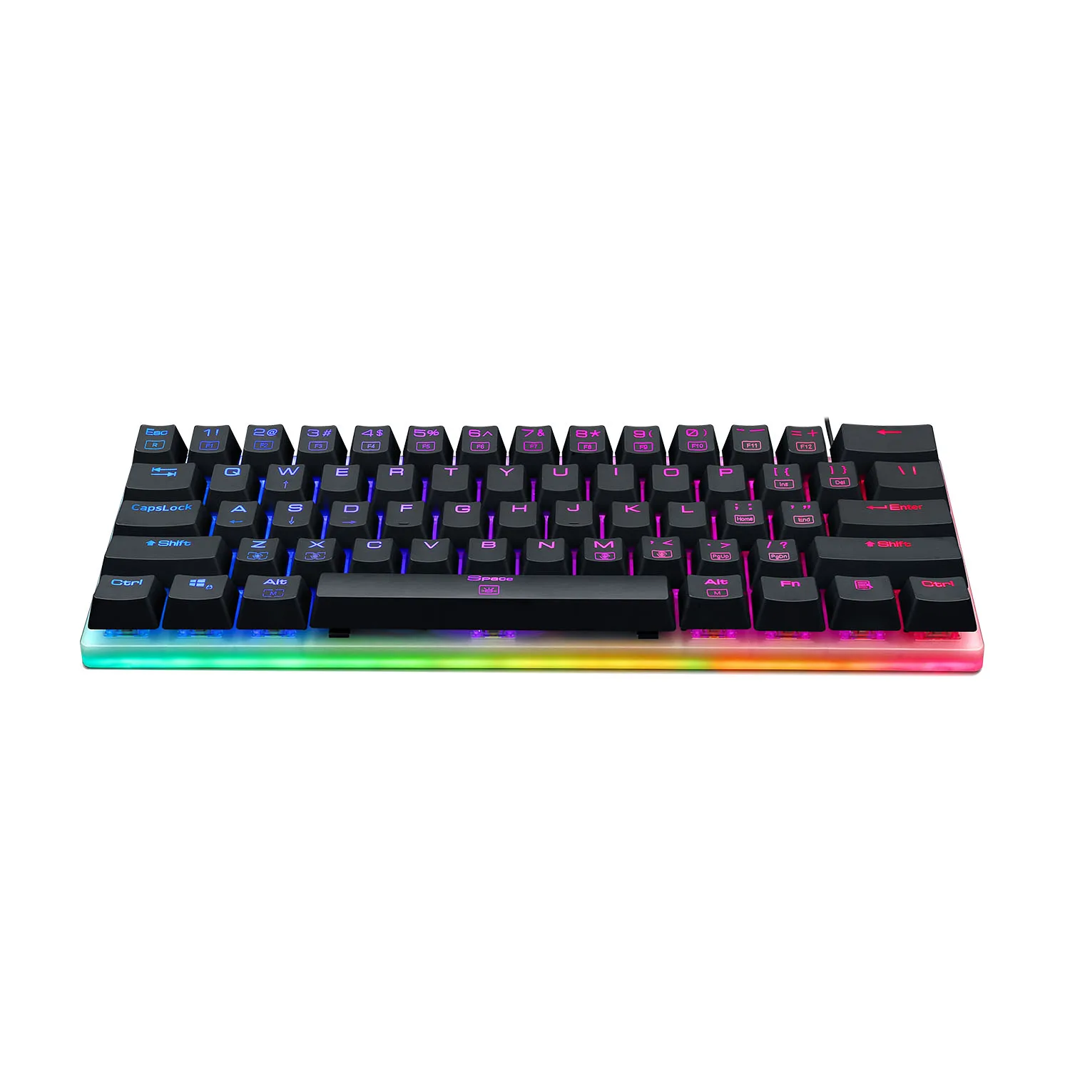 

Factory Wholesale Red Dragon 60 61 KEY Wired Rgb led Big Boss CEO Computer Gamer Mechanical Keyboard Gaming, Black