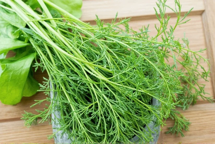 Bowl with fresh dill herbs inside