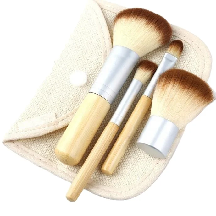 

2021 amazon product Latest Product Bamboo Stalks Man-made Fiber Makeup Brush Portable Colour Makeup Tools