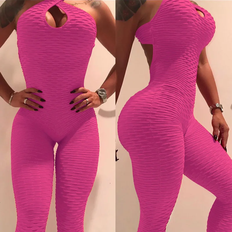 

2021 Women Sports Yoga Set Siamese High Waist Hips Trousers Halter Top Bandage Yoga Jumpsuit Fitness Tracksuit