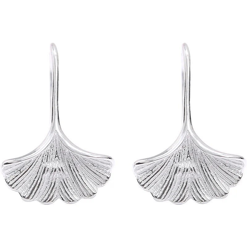 925 Silver Ginkgo Leaf Earrings for Women Fashion Jewelry Pendientes Drop Earring