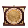 Electroplating of carve patterns wood plaque, the central circle wood craft plaque apply to desk decoration & souvenir