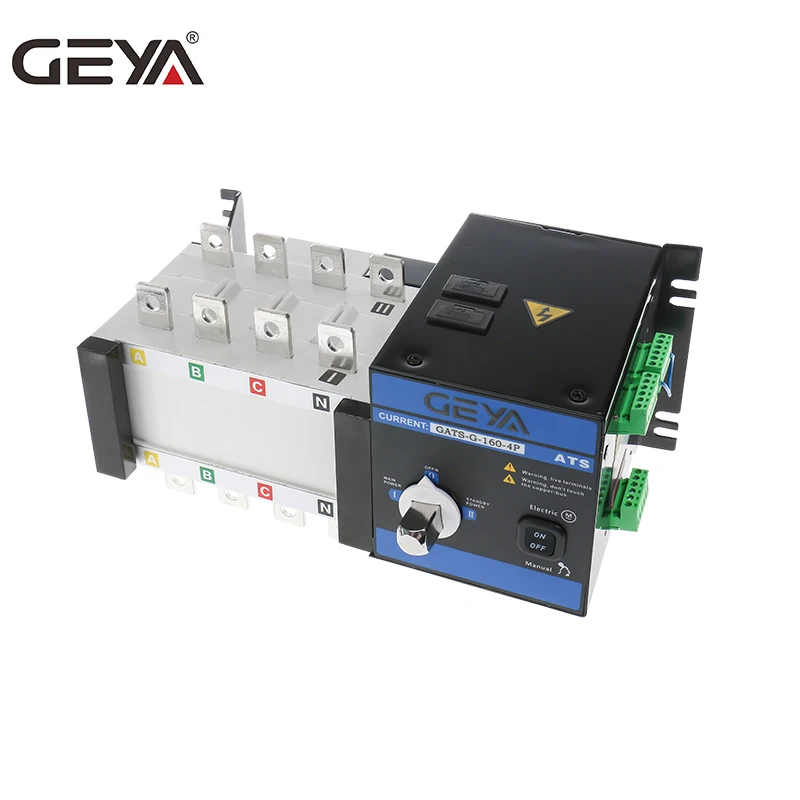 

GEYA ATS Dual-Power Automatic Transfer Switch GATS-G-160-4P Mini PC Type AC 400V 16A to 63A Household 35mm Rail Installation