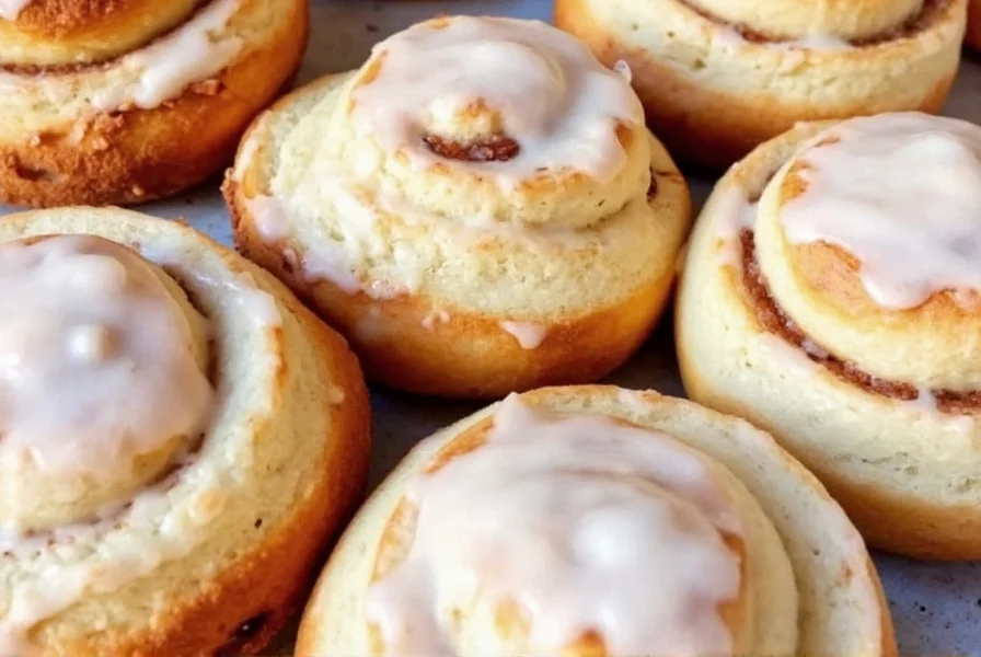 Comparison of properly risen TikTok cinnamon rolls versus common mistakes showing dense texture and filling leakage