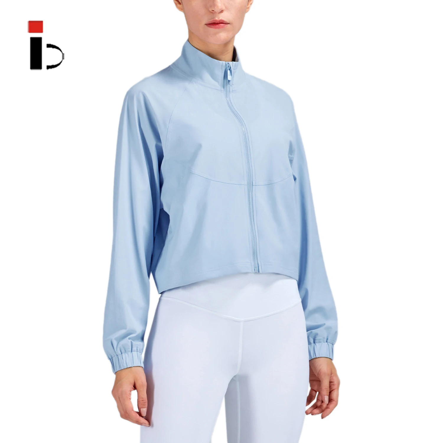 

In Stock Women High Collar Full Zipper long sleeve gym tops fitness sports jacket yoga zipper jackets
