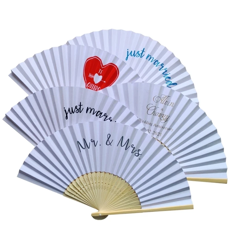 

[I Am Your Fans] Silk Wedding gift Personalized Bride Grooms Name Date Custom Folding Fan Handfan