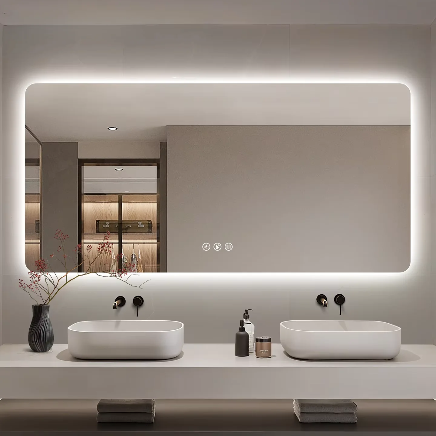 Modern Smart LED Lighted Bathroom Vanity2