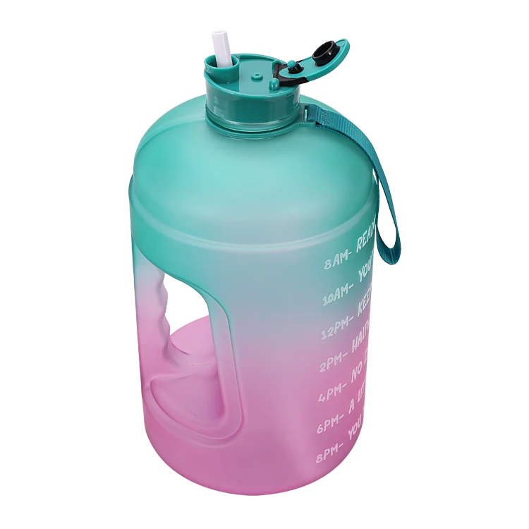 

Amazon Best Sellers Custom products PETG 3.78L Big capacity Sport Water Bottle Straw Type Jug With Time Marker, Black,blue,green etc.