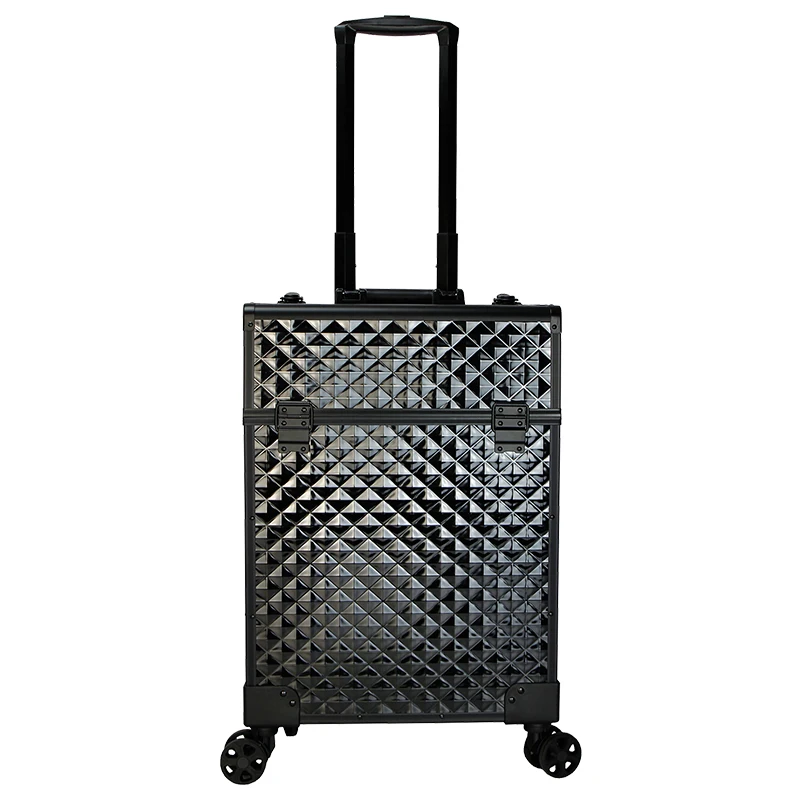 

Popular Trolley Cosmetic Makeup cases aluminum beauty professional cosmetic case portable with mirror
