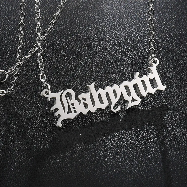 

Cross-border hot selling letter necklaces creative babygirl English letter necklace wholesale eBay hot style, Picture shows