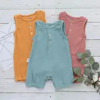 

girls ruffle rompers cotton linen legging jumpsuits frock design baby romper Onsies Linen Clothing Baby Romper