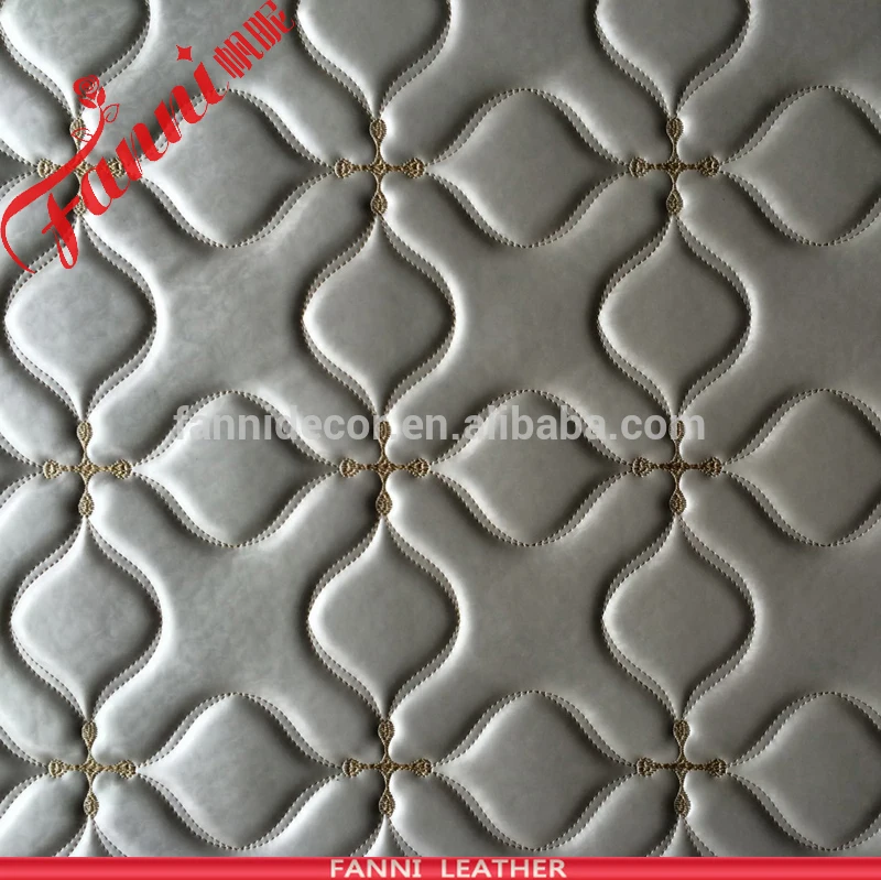 Wholesale Embroidery Pattern Sofa PVC Synthetic Leather Roll Stock Lot For Car Seat