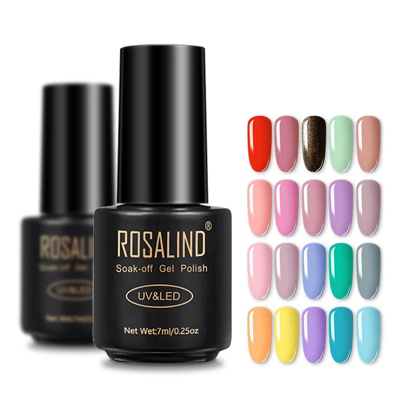 

ROSALIND nail supplies oem private label 7ml nail art colorful gel varnish nail lacquer soak off uv/led gel polish for wholesale, 58 colors