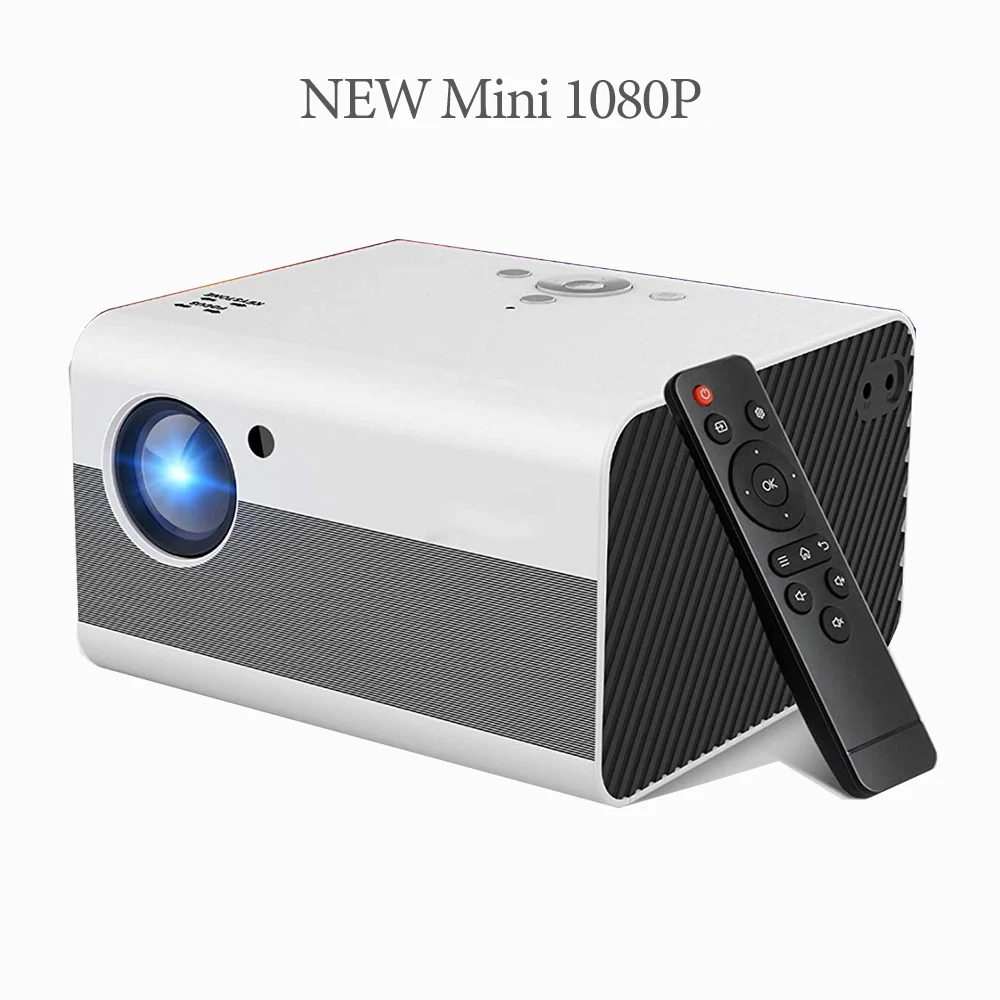 

NEW Hot Selling Amazon Mini Full HD 1080P Lamplife over 30000 hours 5000 lumens Video Projector Home Cinema 8*6W speaker, White