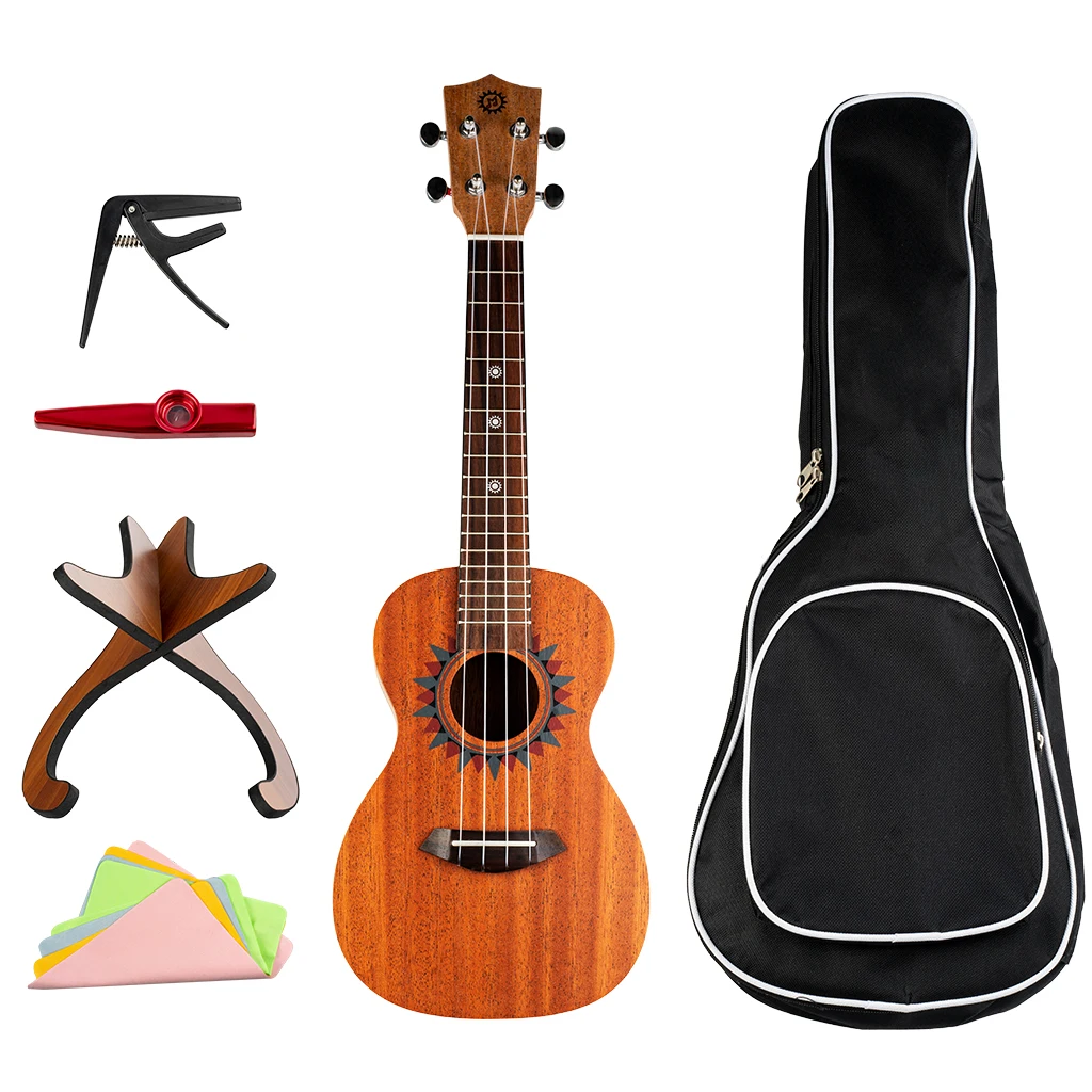 

NAOMI Sapele Ukulele  Concert Uke Cupronickel Fine Tuners 4 Strings Hawaii Guitar Kit w/Gig Bag For Beginner Player, Natural