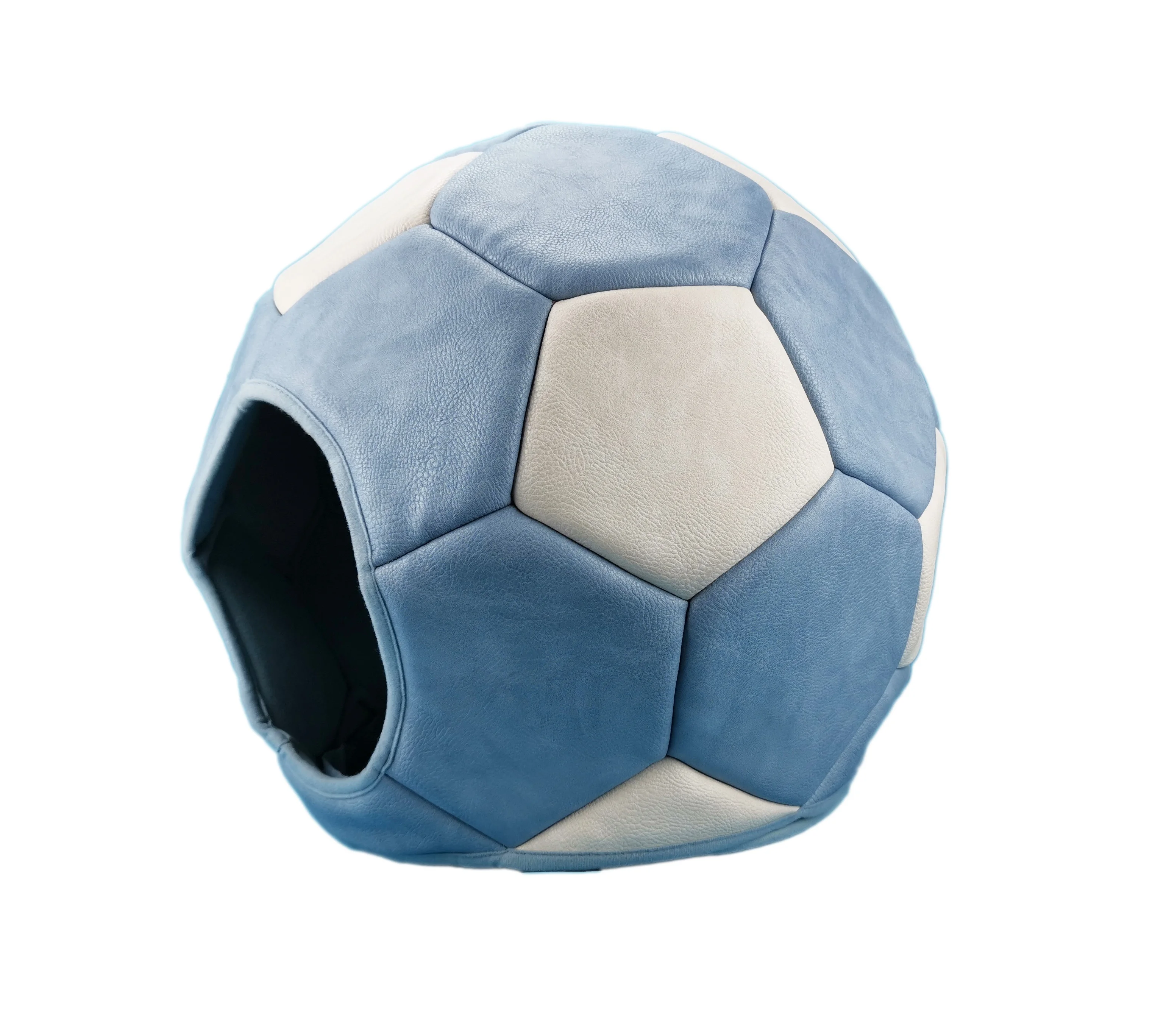 

Christmas Gifts Pet Supplies Sporty Breathable PU Leather Foldable Waterproof Dog Cat Bed House, Blue and white