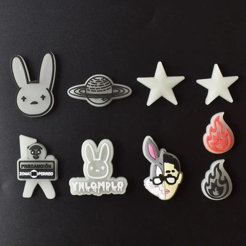 

New Style Bling Designer Charms Bad Rabbit Anime Charm For Plastic Shoes, As picture