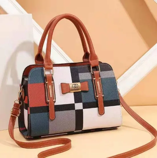 

High quality pu leather women handbgas simple cheap ladies handbag factory, Multi