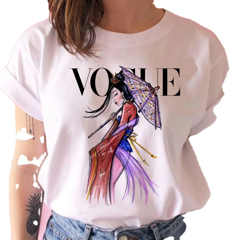 

vogue princess t shirt print female grunge ulzzang tshirt cartoon funny tops shirts Graphic clothes