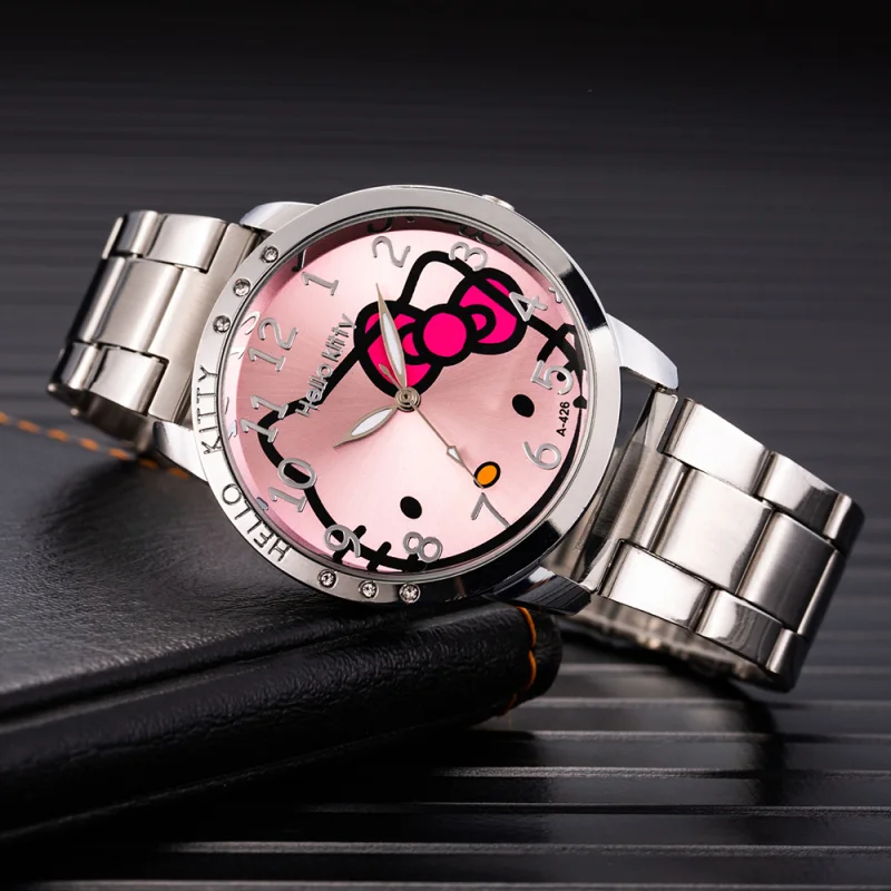 

Hello kitty Fahion Watches Girls Children Cartoon Cute Quartz Watch Multi Colors steel Women Dress Kids Watches Mujer Relojes