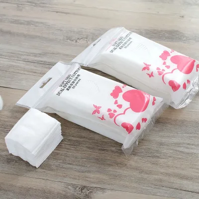 

Household 50 Pieces Of Pocket-packed Cotton Makeup Remover Cotton Three-layer Thick Wet Compress Facial Cleansing Tool
