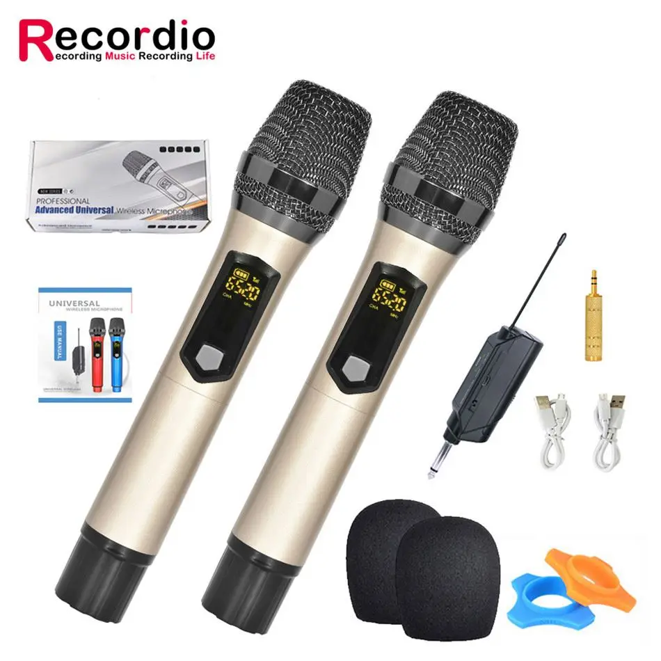 

GAW-003B Professional Handheld Wireless Microphones For Wholesales, Silver&gold