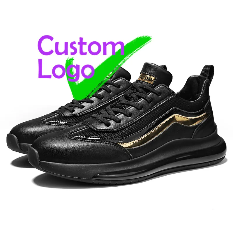 

Lace-Up Hardwearing Leather Safety Shoe thick soles Noir Leather Shoes In Adultos Printed Pure Leather Shoes School fashion