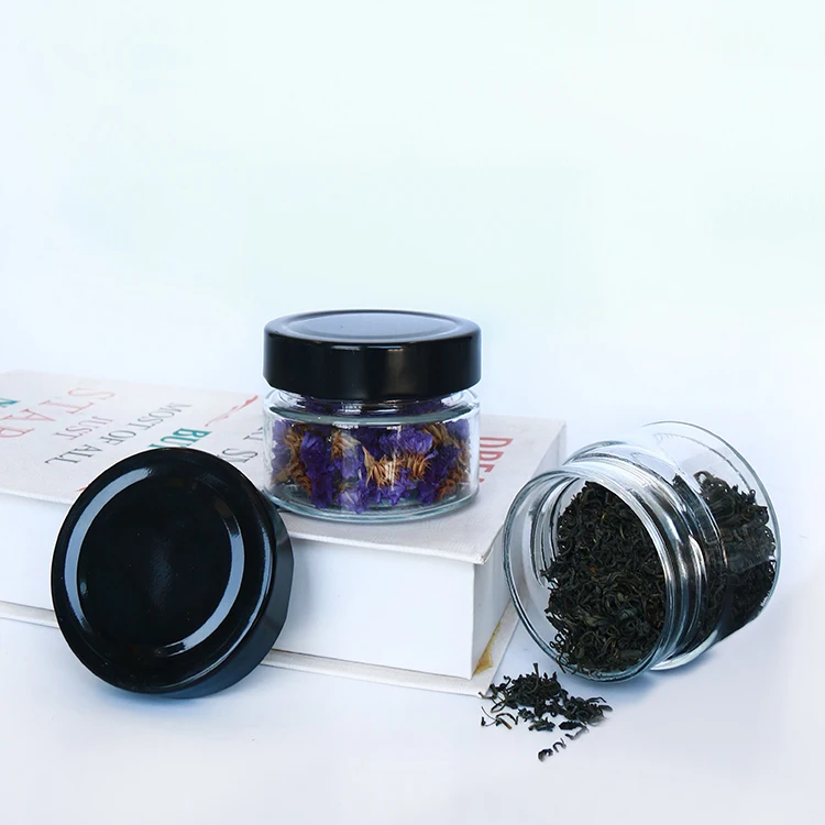 

Custom Food Canning Hermetic Mini Round Storage Jars For Saffron, Clear