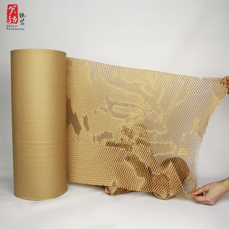 

2023 new best price recyclable cushioning kraft honeycomb wrap packing paper