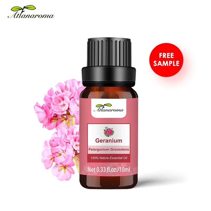 

Free Sample Aromatherapy 100% Pure Organic Plant Geranium Essential Oil Natural For Bulk Price Exporter Private Label 10ml